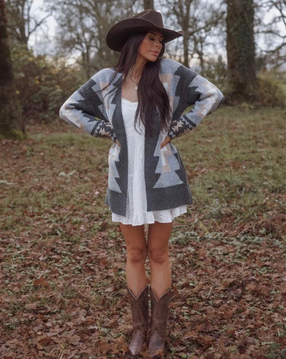 Emory Grey Cardigan Sweater - Lavender Tribe