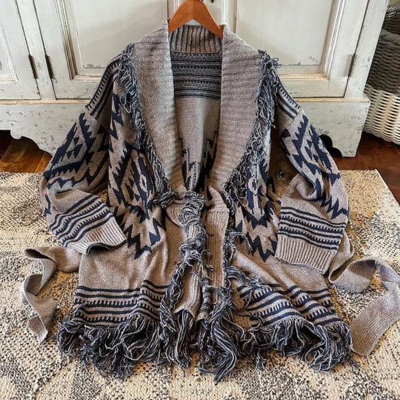 Western Cardigan Fringe Sweater Hanging