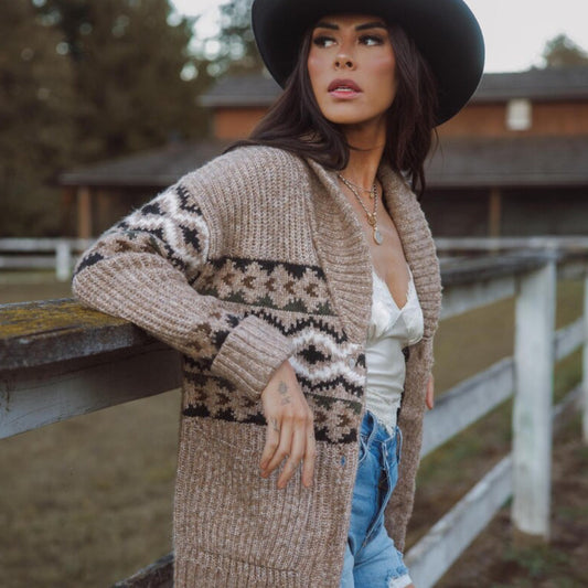 Western Cowichan Cardigan Sweater