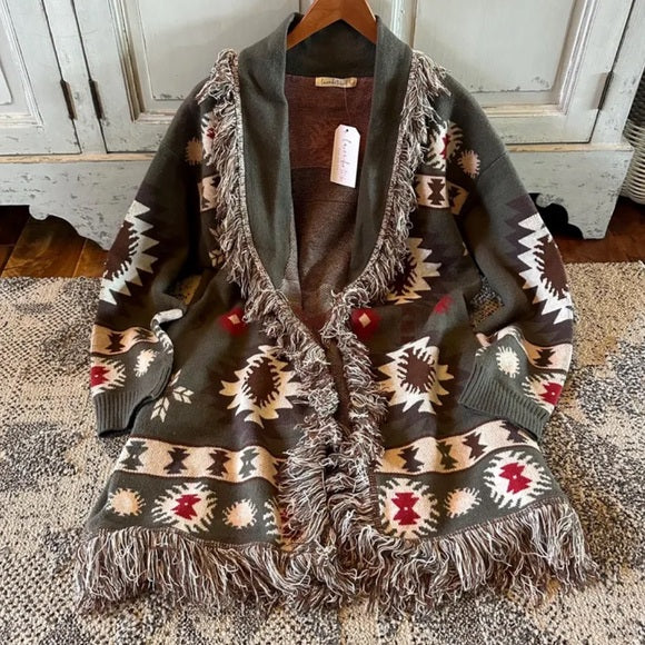 Bristol Sage Western Cardigan Sweater