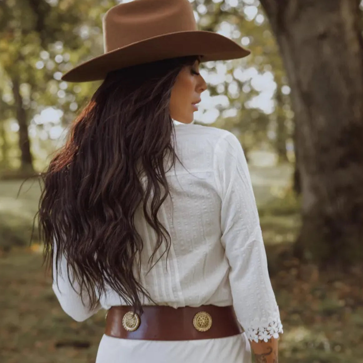 Stellan White Lace Mock Neck Blouse