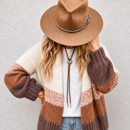Chunky Wool Angora Knit Cardigan