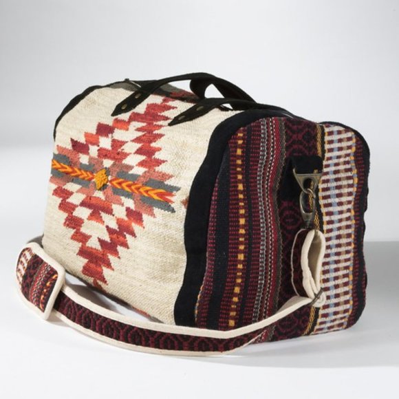 Navajo Aztec Kilim Tapestry Weekender Duffle Tote Bag
