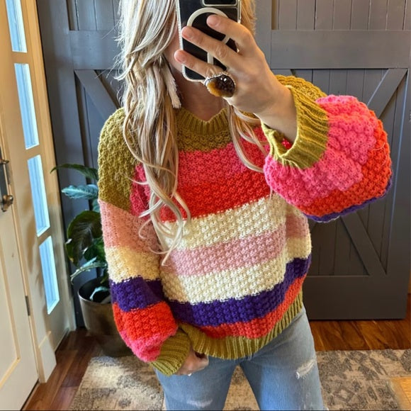 Bright deals striped sweater