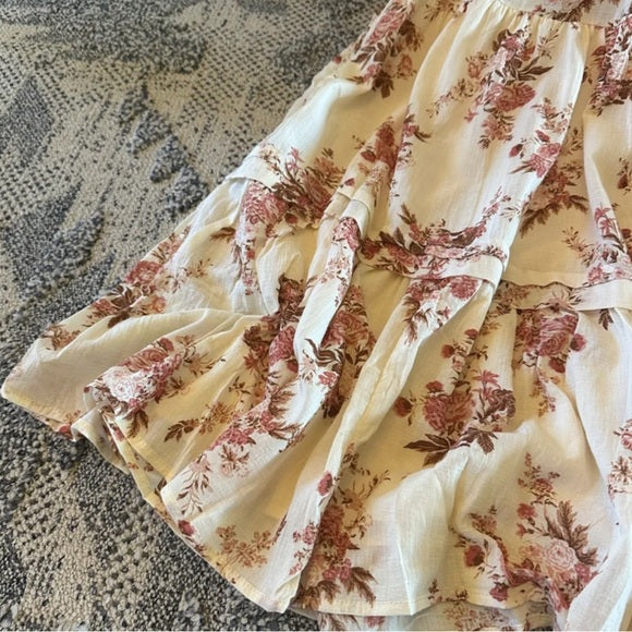 Cottage Rose Floral Cotton Dress