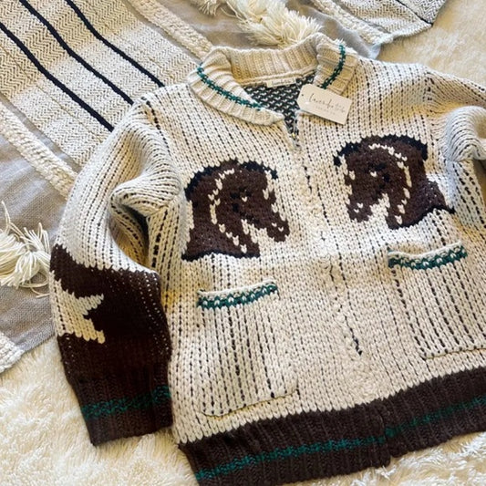 Western Cowichan Horse Knit Cardigan Sweater