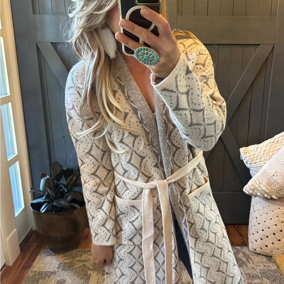 Henry Long Belted Cardigan Sweater