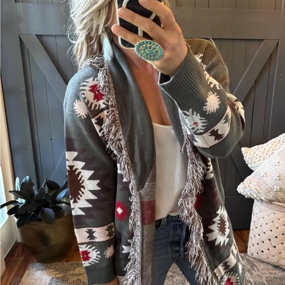 Bristol Sage Western Cardigan Sweater