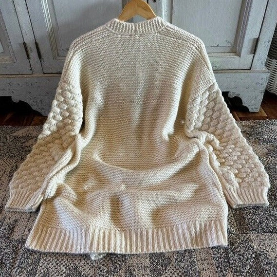 Hutch Cream Oversized Long Cardigan Sweater