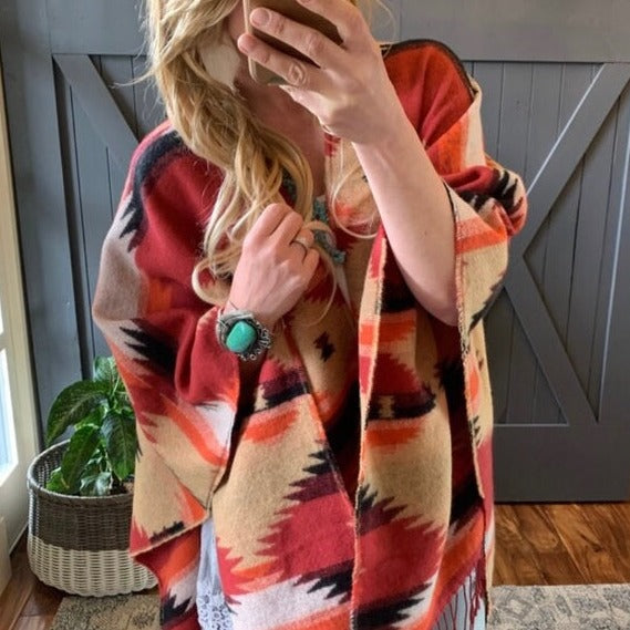 Aztec on sale poncho sweater